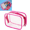 Portable Travel Zip Look PVC Bags Waterproof Transparent Makeup Storage Bag, SIZE:S(Pink)