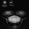 Original Xiaomi ENCHEN Water Proof Triple Rotary Double Ring Blade Shaving Head Electric Rechargeable Shaver For Men(Silver)