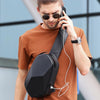BANGE Chest Bag Men Shoulder Bag Hard Shell Polyhedron Messenger Bag (Blue)