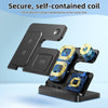 S80-A 3-in-1 Portable Magnetic Foldable Wireless Charger Phone Watch Earphone Charger(White)