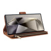 For Samsung Galaxy S25 Ultra 5G Multifunctional Frosted Zipper Wallet Leather Phone Case(Brown)