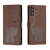 For Samsung Galaxy A36 5G Cartoon Elephant Embossed Leather Phone Case(Brown)