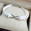 3 PCS Women Fashion Symbol Word 8 Twine Bracelets( white)