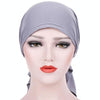 Curved Two Tail Wrap Cap Turban Hat, Size:M (56-58cm)(Rose Red)