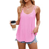 Women Tank Tops Summer Sleeveless Spaghetti Straps Camisole Top, Size: S(Bright Pink)