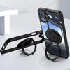 For Samsung Galaxy A06 4G 360 Holder MagSafe Acrylic Hybrid TPU Phone Case(Black)