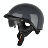 SOMAN Motorcycle Half Helmet Adjustable Helmet With Inner Mirror, Size: L(Cement Gray)