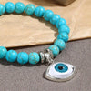 S2208-1 Eyes Women Beaded Bracelet Turquoise Ethnic Style Charm Jewelry