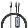 JOYROOM A21 100W Type-C to Type-C+8 Pin 2 in 1 Charging Cable, Length: 1.5m(Black)