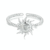 S925 Sterling Silver Warm Sun Adjustable Open Ring(SCR1038-E)