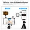PULUZ 2 in 1 Vlogging Live Broadcast LED Selfie Light Smartphone Video Rig Kits with Cold Shoe Tripod Head for iPhone, Galaxy, Huawei, Xiaomi, HTC, LG, Google, and Other Smartphones(Blue)