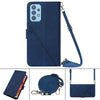 For Samsung Galaxy A32 4G EU Version Crossbody 3D Embossed Flip Leather Phone Case(Blue)