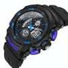 SANDA 775 Watch Male Electronic Watch Adult Middle School Students Youth Multi Functional Sports Water Proof Trend Double Watch(Blue)