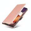 For Samsung Galaxy Note20 Ultra Strong Magnetism Liquid Feel Horizontal Flip Leather Case with Holder & Card Slots & Wallet(Rose Gold)