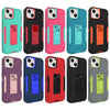For iPhone 13 mini Magnetic Holder Phone Case (Dark Grey + Green)