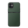 For iPhone 12 Litchi Leather Magnetic Full Coverage Shockproof Phone Case(Green)