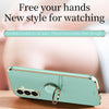 For Samsung Galaxy A56 5G XINLI Straight Edge 6D Electroplate TPU Phone Case with Ring Holder(Mint Green)
