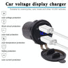Universal Car Dual Port USB Charger Power Outlet Adapter 3.1A 5V IP66 with LED Digital Voltmeter + 60cm Cable(Blue Light)