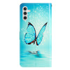 For Samsung Galaxy A56 5G Colored Drawing Leather Phone Case(Blue Butterfly)