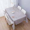 137x90cm Home Tablecloth No-wash PVC Coffee Table Cloth(Grey Plaid)