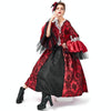 PS1972 Halloween Costume Adult Retro Lace Palace Dress, Size: M(Red)