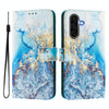 For Samsung Galaxy A56 5G ENKAY Painted Leather Phone Case with Card Slots  Holder(Ocean Marble Pattern)