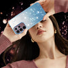For Samsung Galaxy S22 Ultra 5G Gradient Glitter Flower All-inclusive Phone Case(Blue)