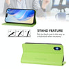 For iPhone X / XS RC01 Dual-Folded Magnetic Suction RFID Leather Phone Case(Grass Green)