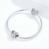 S925 Sterling Silver Heart-shaped Retro Pattern Loose Beads DIY Bracelet Jewelry Accessories