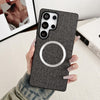 For Samsung Galaxy S25 Ultra 5G Magsafe Magnetic Ring Cloth Texture Phone Case(Grey)