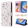 For Samsung Galaxy A35 5G Bronzing Painting RFID Leather Phone Case(Flowers World)