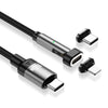 ENKAY 2 in 1 PD 100W / 27W 180 Degrees Rotation Magnetic Type-C / 8 Pin Fast Charging Data Cable with LED Light, Length:2m