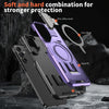 For Samsung Galaxy A35 5G Shield Frame Holder MagSafe Phone Case(Purple)