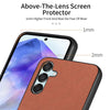 For Samsung Galaxy A55 5G Twill Fabric Leather Skin Back Phone Case(Brown)