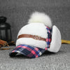 Winter Outdoor Warm Lattice Bomber Hat for Women, Hat Size:M56-58cm(Rose Red)