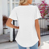 Spring and Summer Square Neck Pleated Short Sleeve Ladies Loose T-Shirt Top, Size: XL(White)