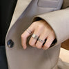 S925 Sterling Silver Cool Style Ladies Combination Ring, Specification:J759