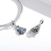 S925 Sterling Silver Flower Basket Blue Flowers Pendant DIY Bracelet Necklace Accessories