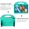 For Samsung Galaxy Tab A8 10.5 2021 X200 / X205 Thumb Bracket EVA Shockproof Tablet Case(Glacier Green)