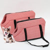 Plaid Pet Carrier Bag, Breathable, L (Light Coffee) - Dog/Cat