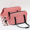 Small Pet Carrier Bag, Breathable Plaid, Light Coffee, S