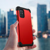 For Samsung Galaxy A71 5G 3 in 1 Shockproof PC + Silicone Protective Case(Red + Black)