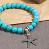 S2208-4 Sea Star Women Beaded Bracelet Turquoise Ethnic Style Charm Jewelry