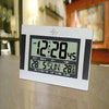 Large Screen LCD Wall Clock Minimalist Electronic Alarm Clock(Silver+Black)