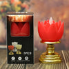 LED Electronic Candle Lotus Lamp Buddha Offering Light Simulation Swing Decorative Lights(Beige)
