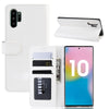 R64 Texture Single Fold Horizontal Flip Leather Case for Galaxy Note 10+, with Holder & Card Slots & Wallet(white)