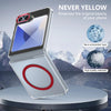 For Samsung Galaxy Z Flip5 lce Folding Series MagSafe Integrated Clear PC Phone Case(Red)