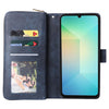 For Samsung Galaxy A06 4G 9-Card Slots Zipper Wallet Bag Leather Phone Case(Blue)