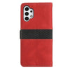 For Samsung Galaxy A13 4G / 5G Grid Stitching Leather Phone Case with Lanyard(Red)