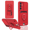 For Samsung Galaxy A16 Sliding Camshield Magnetic Card Holder Silicone Phone Case(Red)